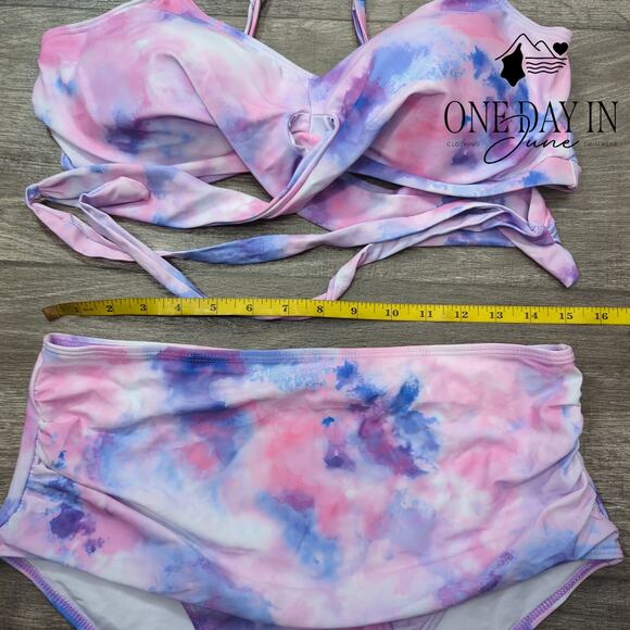 CharmLeaks Cross Front Tie Wrap High Waist Bikini Size XL - Picture 3 of 5